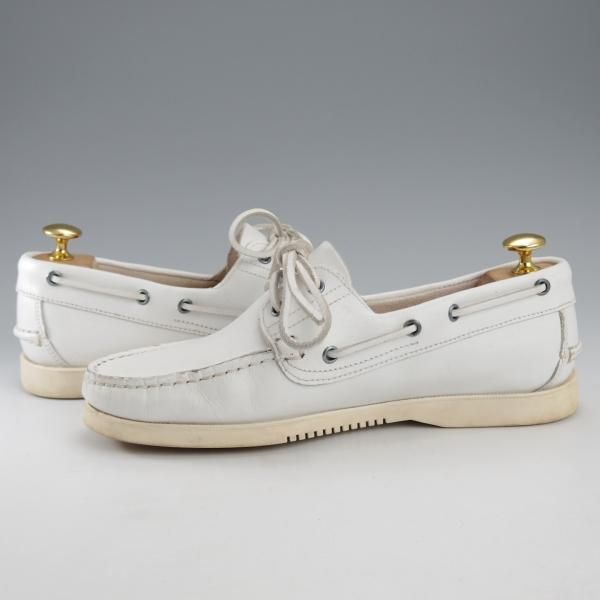 極上★パラブーツ SIZE 6【★BARTH/バース】デッキシューズ/モカシン/ローファー/カーフ/白/メンズ/Paraboot★j140