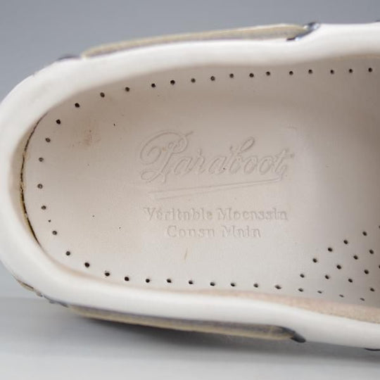 極上★パラブーツ SIZE 6【★BARTH/バース】デッキシューズ/モカシン/ローファー/カーフ/白/メンズ/Paraboot★j140