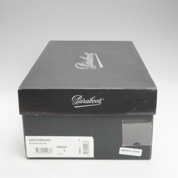 極上★パラブーツ SIZE 6【★BARTH/バース】デッキシューズ/モカシン/ローファー/カーフ/白/メンズ/Paraboot★j140