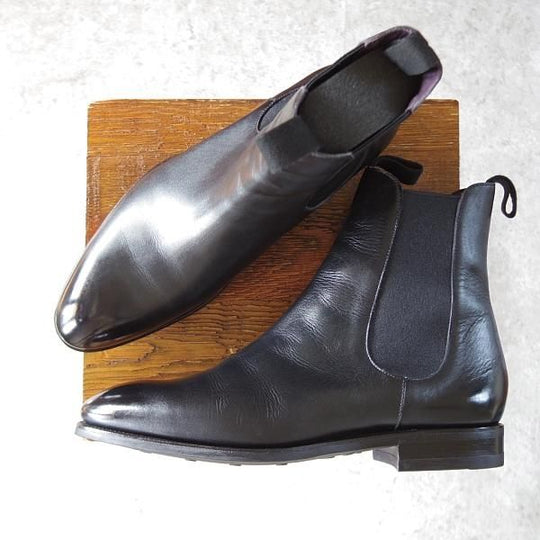 極美品★(スペイン製)CARMINA/カルミナ SIZE 7【定価￥80,300-★サイドゴアブーツ/80186】INCAラスト/ボックスカーフ/黒★j142