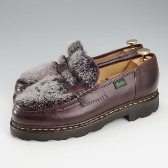 美品★パラブーツ SIZE 5.5【定価￥103,400-★VISON(ミンクファー)仕様/REIMS/ランス】ビームス別注/リスレザー/BEAMS/Paraboot★j146