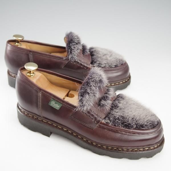 美品★パラブーツ SIZE 5.5【定価￥103,400-★VISON(ミンクファー)仕様/REIMS/ランス】ビームス別注/リスレザー/BEAMS/Paraboot★j146