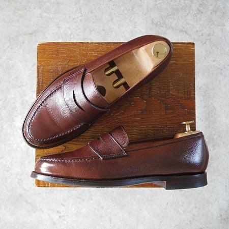 極美品★クロケット&ジョーンズ 6.5E【定価￥90,200-★BOSTON 2/ボストン/376ラスト】コインローファー/濃茶/Crockett&Jones★j148