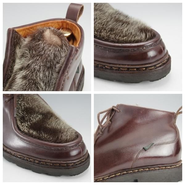 ★パラブーツ SIZE 7【貴重★フォック仕様(アザラシの毛皮)/MUCY】ミューシー/チロリアンブーツ/リスレザー/カフェ/濃茶/Paraboot★j153
