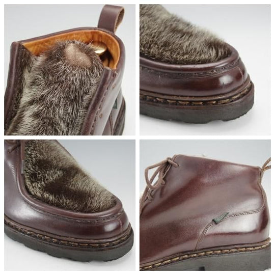 ★パラブーツ SIZE 7【貴重★フォック仕様(アザラシの毛皮)/MUCY】ミューシー/チロリアンブーツ/リスレザー/カフェ/濃茶/Paraboot★j153