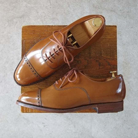 未使用★チャーチ 70F/UK7【旧チャーチ★ブックバインダーカーフ/3都市ロゴ】84ラスト/Barcroft/パンチドキャップトゥ/茶/Church's★j154