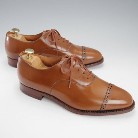 未使用★チャーチ 70F/UK7【旧チャーチ★ブックバインダーカーフ/3都市ロゴ】84ラスト/Barcroft/パンチドキャップトゥ/茶/Church's★j154