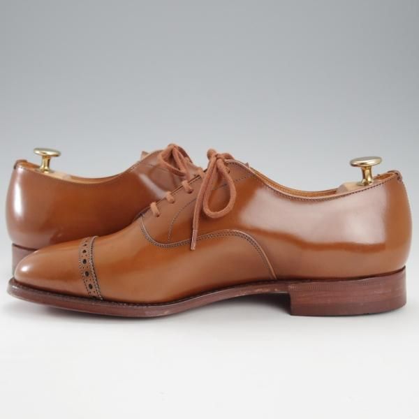 未使用★チャーチ 70F/UK7【旧チャーチ★ブックバインダーカーフ/3都市ロゴ】84ラスト/Barcroft/パンチドキャップトゥ/茶/Church's★j154