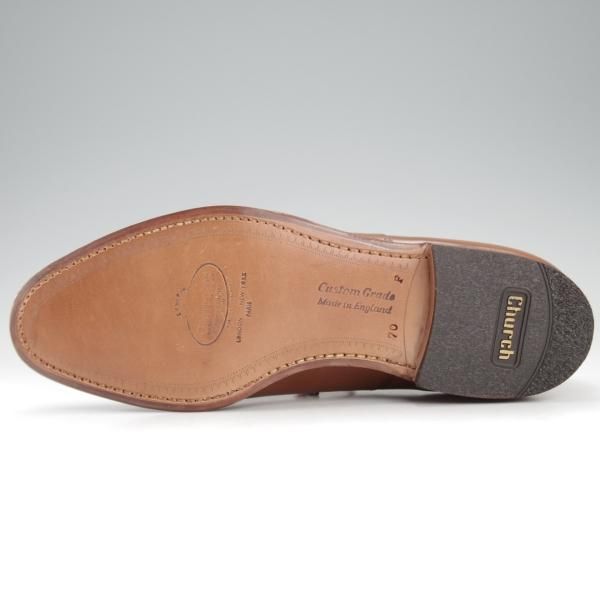 未使用★チャーチ 70F/UK7【旧チャーチ★ブックバインダーカーフ/3都市ロゴ】84ラスト/Barcroft/パンチドキャップトゥ/茶/Church's★j154