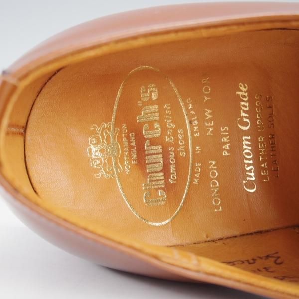 未使用★チャーチ 70F/UK7【旧チャーチ★ブックバインダーカーフ/3都市ロゴ】84ラスト/Barcroft/パンチドキャップトゥ/茶/Church's★j154