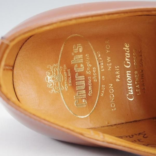 未使用★チャーチ 70F/UK7【旧チャーチ★ブックバインダーカーフ/3都市ロゴ】84ラスト/Barcroft/パンチドキャップトゥ/茶/Church's★j154