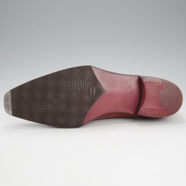 未使用★Perfetto/ペルフェット SIZE 7.5【定価￥56,100-★QUIRINALE/(伊)イルチア社のカーフ】シャドウステッチ/ホールカット/茶★j160