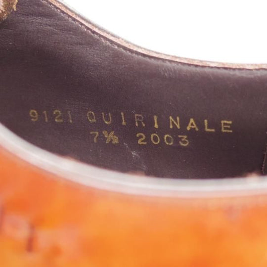 未使用★Perfetto/ペルフェット SIZE 7.5【定価￥56,100-★QUIRINALE/(伊)イルチア社のカーフ】シャドウステッチ/ホールカット/茶★j160