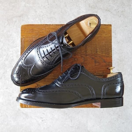 美品★(英)チーニー 7.5F【定価￥78,100-★ARTHUR 3/アーサー/125ラスト】フルブローグ/カーフ/黒/メンズ/CHEANEY★j161
