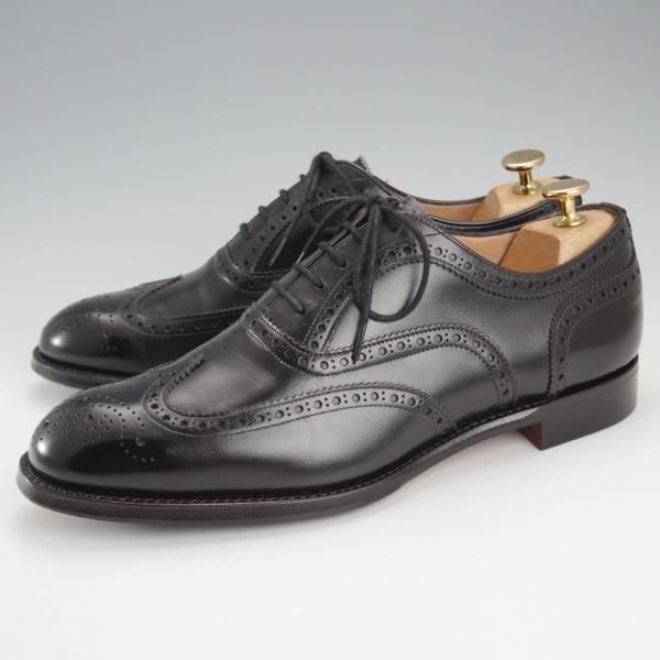 美品★(英)チーニー 7.5F【定価￥78,100-★ARTHUR 3/アーサー/125ラスト】フルブローグ/カーフ/黒/メンズ/CHEANEY★j161