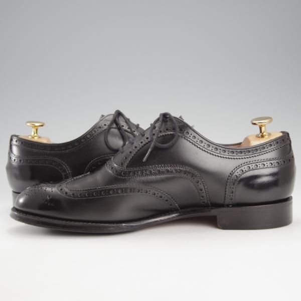 美品★(英)チーニー 7.5F【定価￥78,100-★ARTHUR 3/アーサー/125ラスト】フルブローグ/カーフ/黒/メンズ/CHEANEY★j161