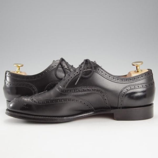 美品★(英)チーニー 7.5F【定価￥78,100-★ARTHUR 3/アーサー/125ラスト】フルブローグ/カーフ/黒/メンズ/CHEANEY★j161