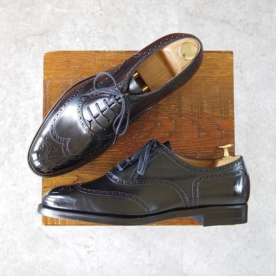 極美品★(台東区)ジョーワークス UK6.5程度【注文価格￥107,800〜★貴重なベビーカーフ(イタリア産)を2頭分使用】黒/JOE WORKS★j163