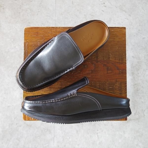 美品★(伊製)HERMES/エルメス SIZE 39.5【★レザーサンダル/黒】カーフ/メンズ/HERMES★j164