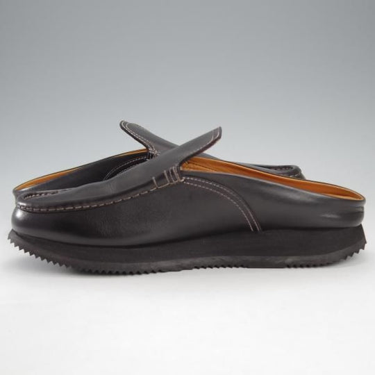 美品★(伊製)HERMES/エルメス SIZE 39.5【★レザーサンダル/黒】カーフ/メンズ/HERMES★j164