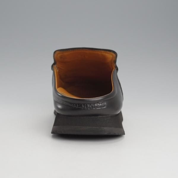 美品★(伊製)HERMES/エルメス SIZE 39.5【★レザーサンダル/黒】カーフ/メンズ/HERMES★j164