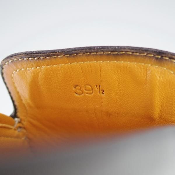 美品★(伊製)HERMES/エルメス SIZE 39.5【★レザーサンダル/黒】カーフ/メンズ/HERMES★j164
