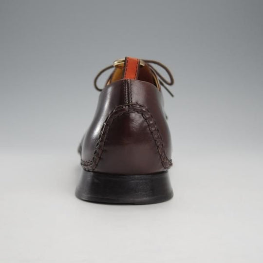 美品★(伊製)HERMES/エルメス SIZE 40【オパンケ製法★プレーントゥ/濃茶】Vフロント/カーフ/メンズ★j165