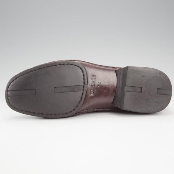 美品★(伊製)HERMES/エルメス SIZE 40【オパンケ製法★プレーントゥ/濃茶】Vフロント/カーフ/メンズ★j165