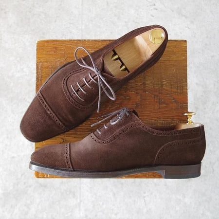 極上★クロケット&ジョーンズ 6.5D【モデル定価￥119,900-★ハンドグレードライン/ALBANY/337】スエード/濃茶/Crockett&Jones★j167