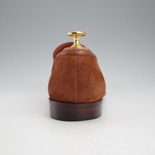 極上★クロケット&ジョーンズ 6.5D【ハンドグレードライン★コインローファー/茶】スエード/メンズ/Crockett&Jones★j168