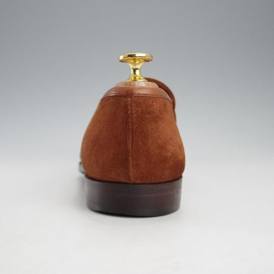 極上★クロケット&ジョーンズ 6.5D【ハンドグレードライン★コインローファー/茶】スエード/メンズ/Crockett&Jones★j168