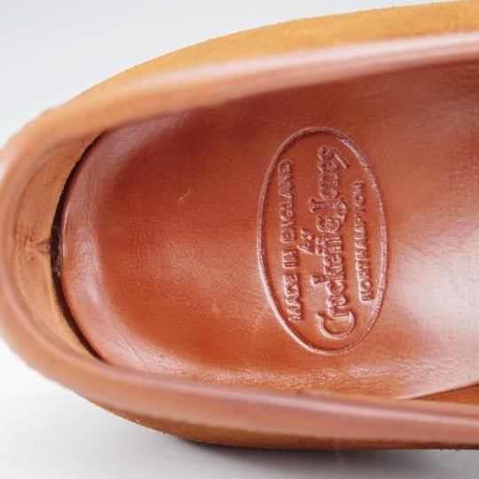 極上★クロケット&ジョーンズ 6.5D【ハンドグレードライン★コインローファー/茶】スエード/メンズ/Crockett&Jones★j168