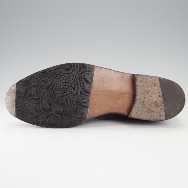 極上★(伊)エンツォ・ボナフェ SIZE 5.5【ハンドソーンウェルテッド製法★モンクストラップ/黒】ウイングチップ/Enzo Bonafe★j169