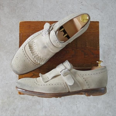 美品★チャーチ SIZE 6【現行定価￥203,500-★SHANGHAI/シャンガイ/キルトモンク】ヴィンテージスエード/メンズ/Church's★j170