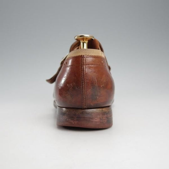 美品★チャーチ SIZE 6【現行定価￥203,500-★SHANGHAI/シャンガイ/キルトモンク】グレイスカーフ×ヌバック/茶×薄茶/Church's★j171