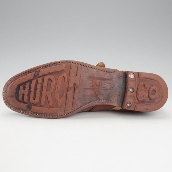 美品★チャーチ SIZE 6【現行定価￥203,500-★SHANGHAI/シャンガイ/キルトモンク】グレイスカーフ×ヌバック/茶×薄茶/Church's★j171