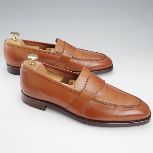 極美品★クロケット&ジョーンズ 6.5E【定価￥132,000-★(英)ジョージクレバリー別注/ローファー】306ラスト/茶/Crockett&Jones★j173