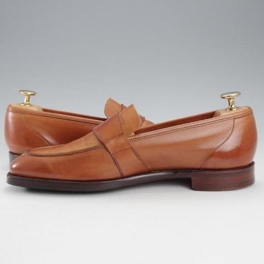 極美品★クロケット&ジョーンズ 6.5E【定価￥132,000-★(英)ジョージクレバリー別注/ローファー】306ラスト/茶/Crockett&Jones★j173