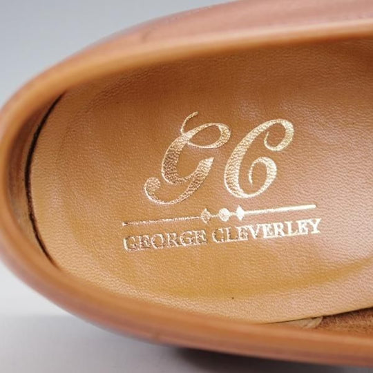 極美品★クロケット&ジョーンズ 6.5E【定価￥132,000-★(英)ジョージクレバリー別注/ローファー】306ラスト/茶/Crockett&Jones★j173