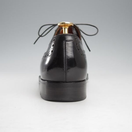 極上★(伊)ステファノ・ベーメル SIZE 41【定価20万円以上★ハンドソーンウェルテッド製法/セミブローグ】カーフ/黒/StefanoBemer★j175