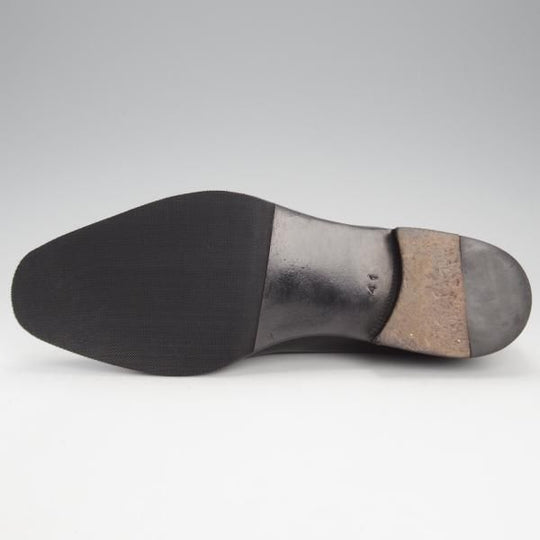 極上★(伊)ステファノ・ベーメル SIZE 41【定価20万円以上★ハンドソーンウェルテッド製法/セミブローグ】カーフ/黒/StefanoBemer★j175