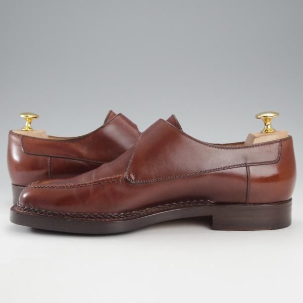 美品★(伊)タニノクリスチー SIZE 5.5【高額★ノルベジェーゼ製法/モンクストラップ】126506カーフ/濃茶/メンズ/TANINO CRISCI★j176
