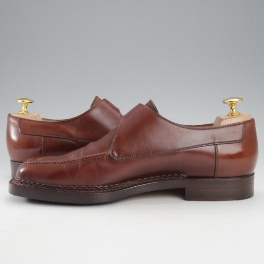 美品★(伊)タニノクリスチー SIZE 5.5【高額★ノルベジェーゼ製法/モンクストラップ】126506カーフ/濃茶/メンズ/TANINO CRISCI★j176