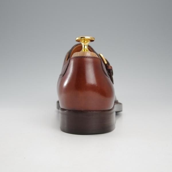 美品★(伊)タニノクリスチー SIZE 5.5【高額★ノルベジェーゼ製法/モンクストラップ】126506カーフ/濃茶/メンズ/TANINO CRISCI★j176