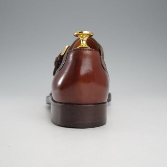 美品★(伊)タニノクリスチー SIZE 5.5【高額★ノルベジェーゼ製法/モンクストラップ】126506カーフ/濃茶/メンズ/TANINO CRISCI★j176