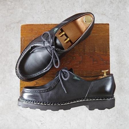 極美品★パラブーツ SIZE 39【定価￥79,200-★ミカエル/MICHAEL】チロリアンシューズ/リスレザー/NOIR/黒/Paraboot★j179