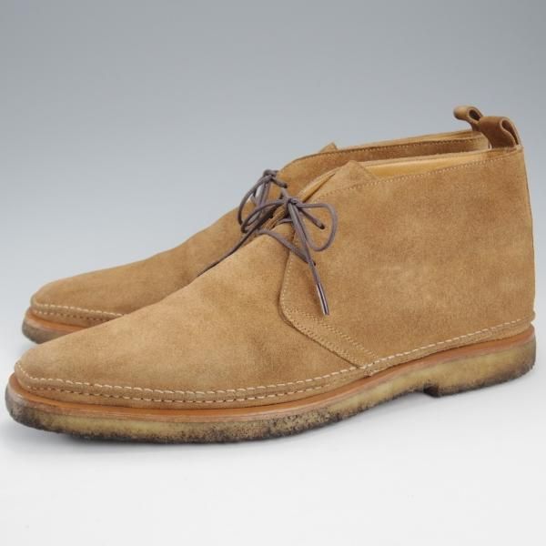 極上★(伊製)HERMES/エルメス SIZE 39.5【★チャッカブーツ/薄茶】スエード/メンズ★j181