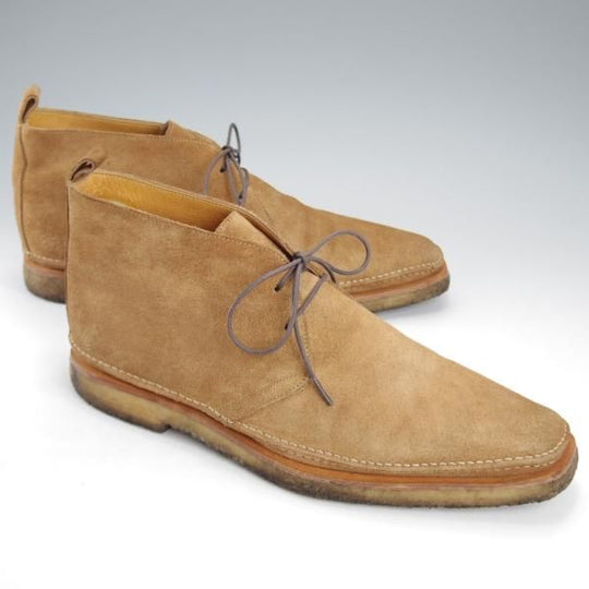 極上★(伊製)HERMES/エルメス SIZE 39.5【★チャッカブーツ/薄茶】スエード/メンズ★j181