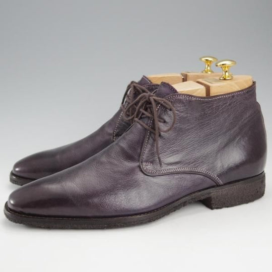 極上★(伊)アンドレア・ヴェントゥーラ SIZE 41【貴重★ディアスキン(鹿革)/チャッカブーツ】ダークパープル/ANDREA VENTURA★j182