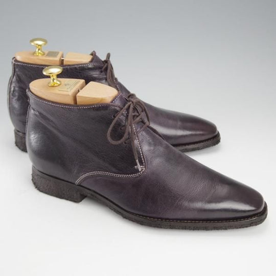 極上★(伊)アンドレア・ヴェントゥーラ SIZE 41【貴重★ディアスキン(鹿革)/チャッカブーツ】ダークパープル/ANDREA VENTURA★j182